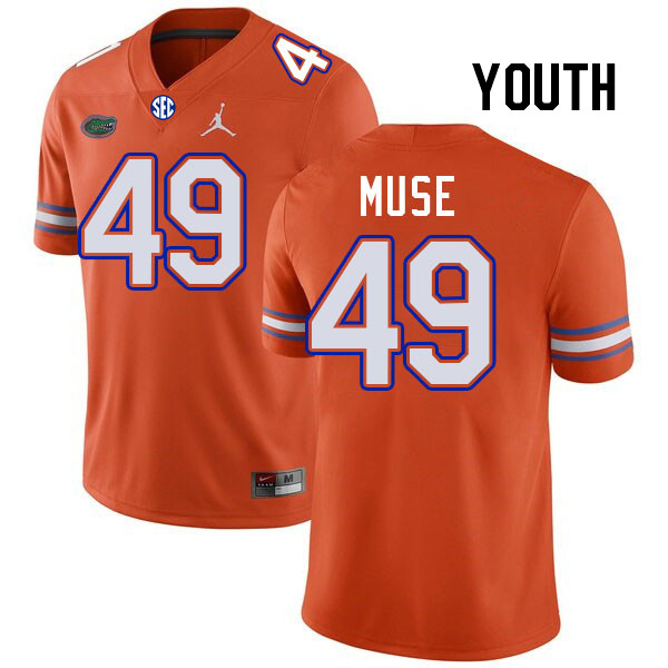 Youth #49 Jack Muse Florida Gators College Football Jerseys Stitched-Orange